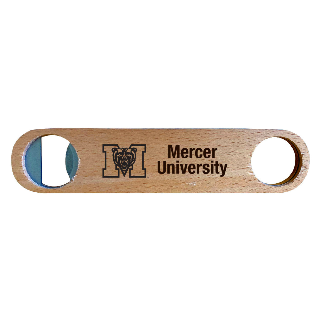 Mercer University Laser Etched Wooden Bottle Opener College Logo Design