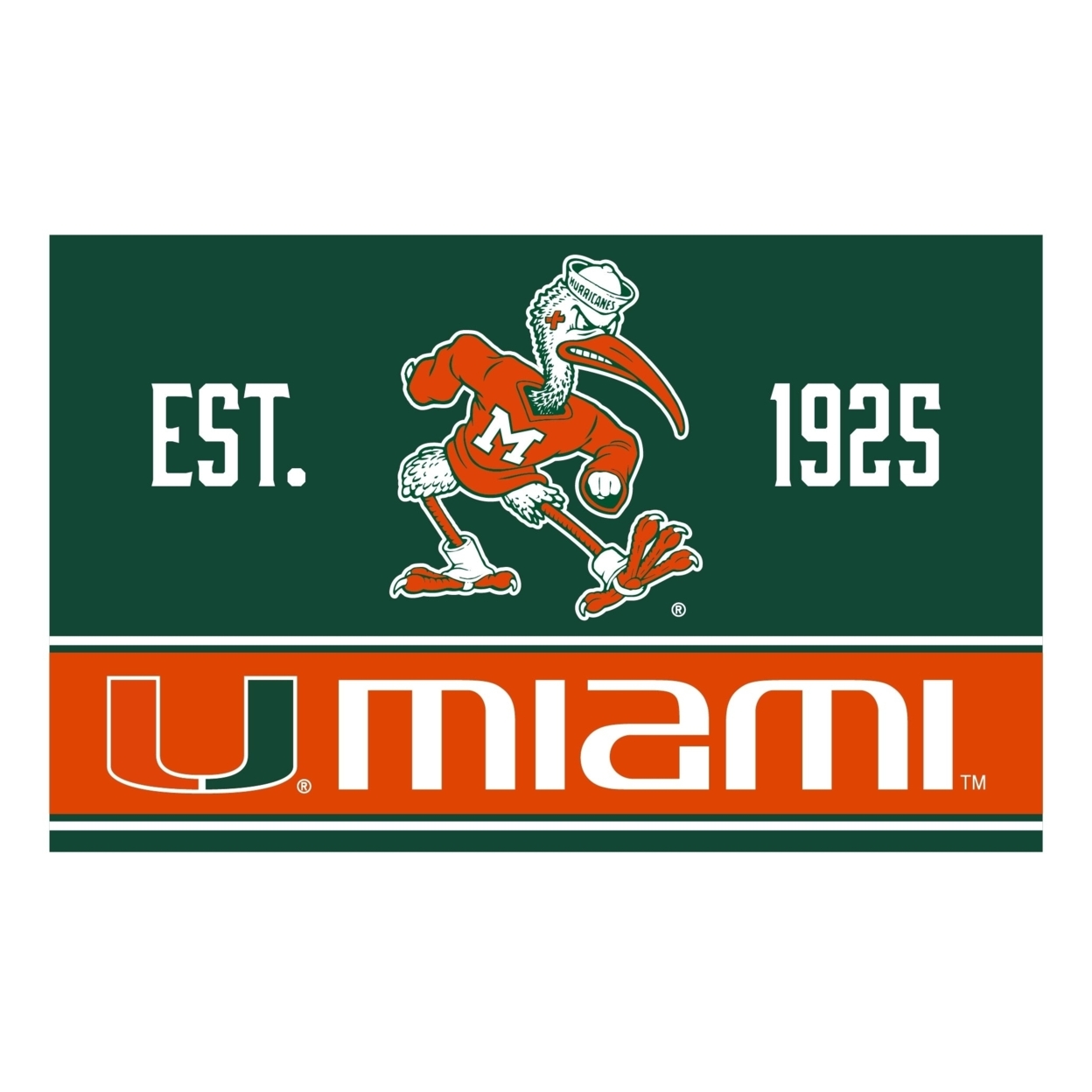 Miami Hurricanes Wood Sign With Frame