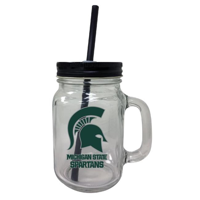 Michigan State Spartans 16 Oz Mason Jar Glass