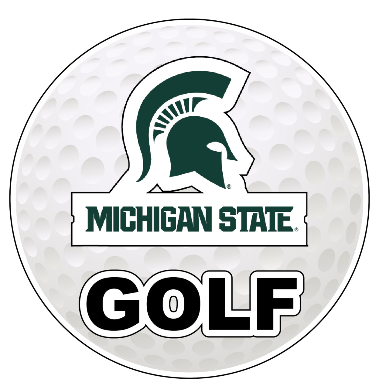 Michigan State Spartans 4-Inch Round Golf Ball Vinyl Decal Sticker