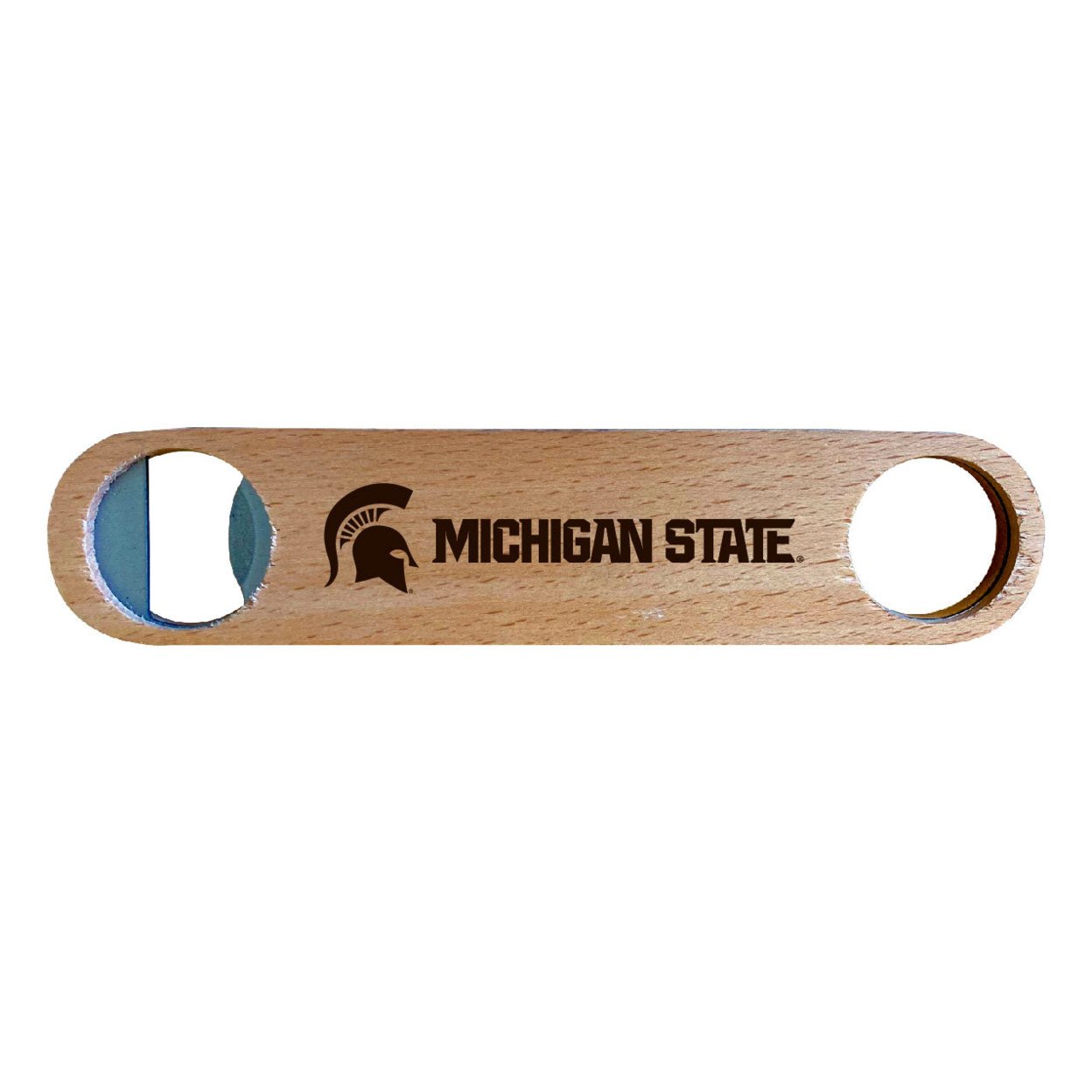 Michigan State Spartans Laser Etched Wooden Bottle Opener College Logo Design