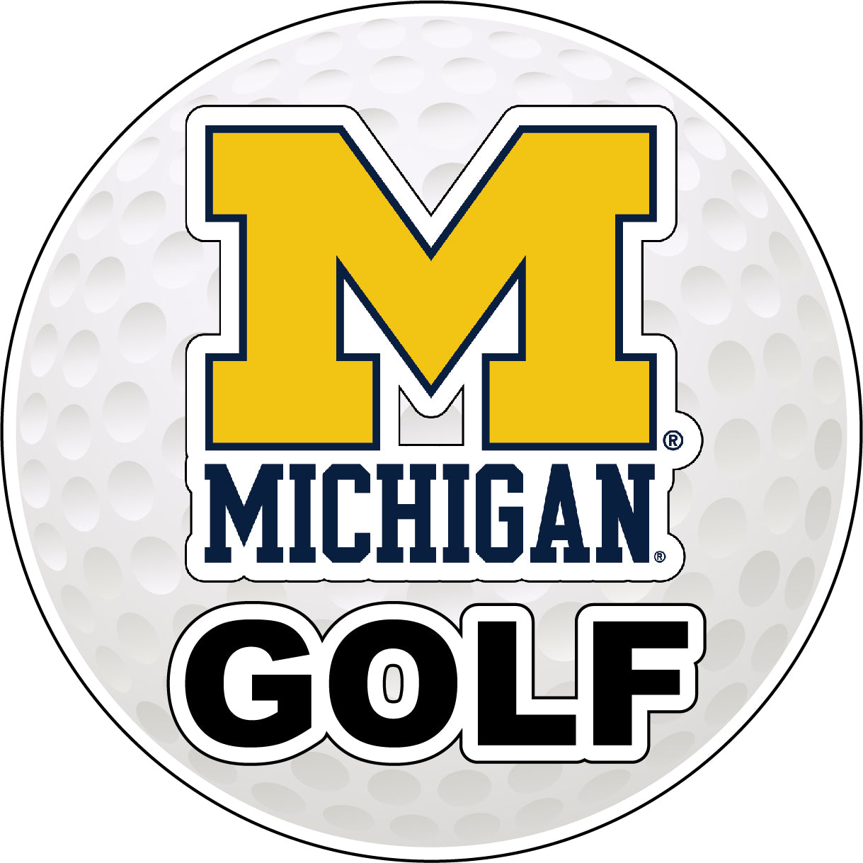 Michigan Wolverines 4-Inch Round Golf Ball Vinyl Decal Sticker