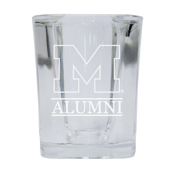 Michigan Wolverines Alumni Etched Square Shot Glass