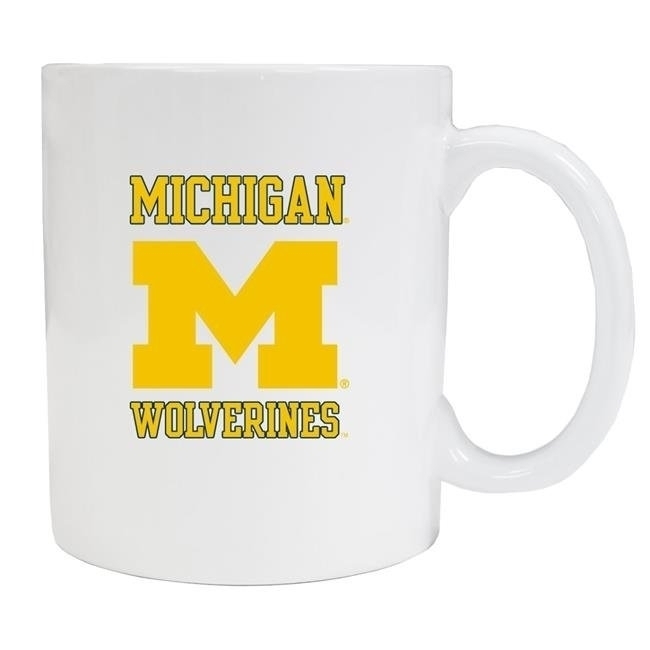 Michigan Wolverines White Ceramic Mug 2-Pack (White).