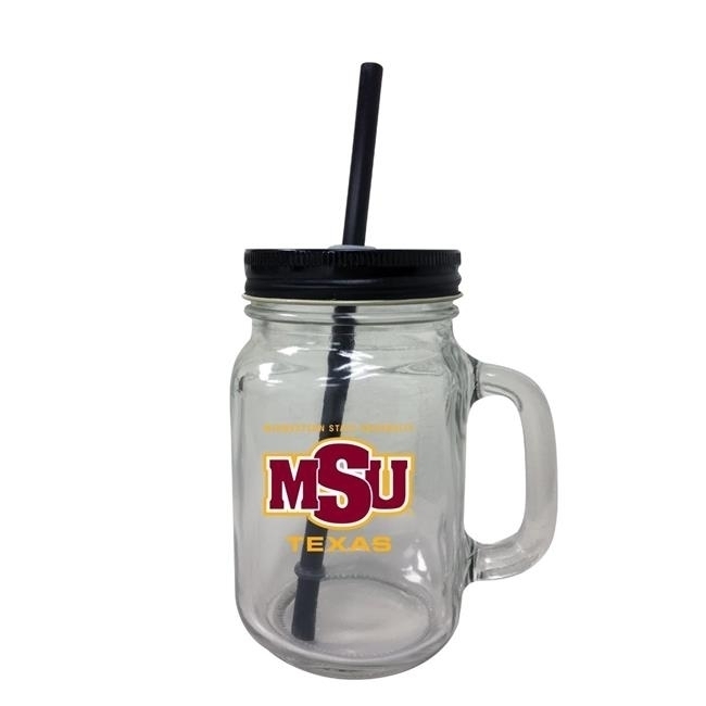 Midwestern State University Mason Jar Glass