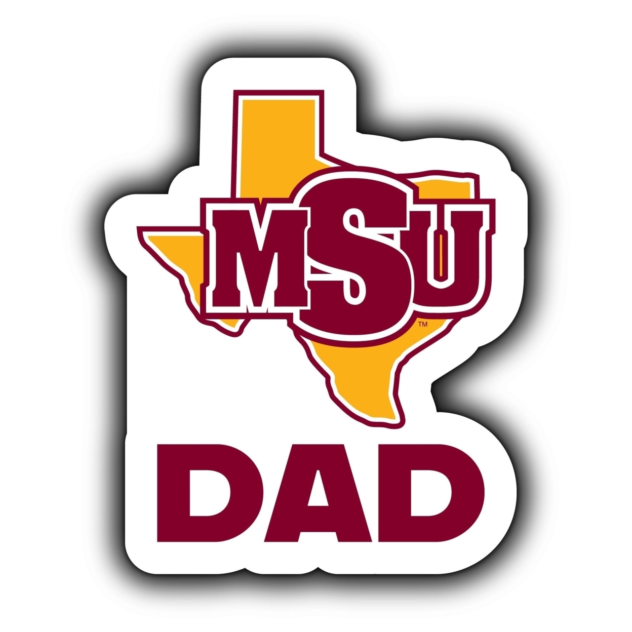 Midwestern State University Mustangs 4-Inch Proud Dad Die Cut Decal