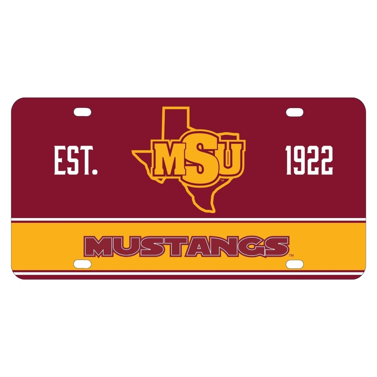 Midwestern State University Mustangs Metal License Plate