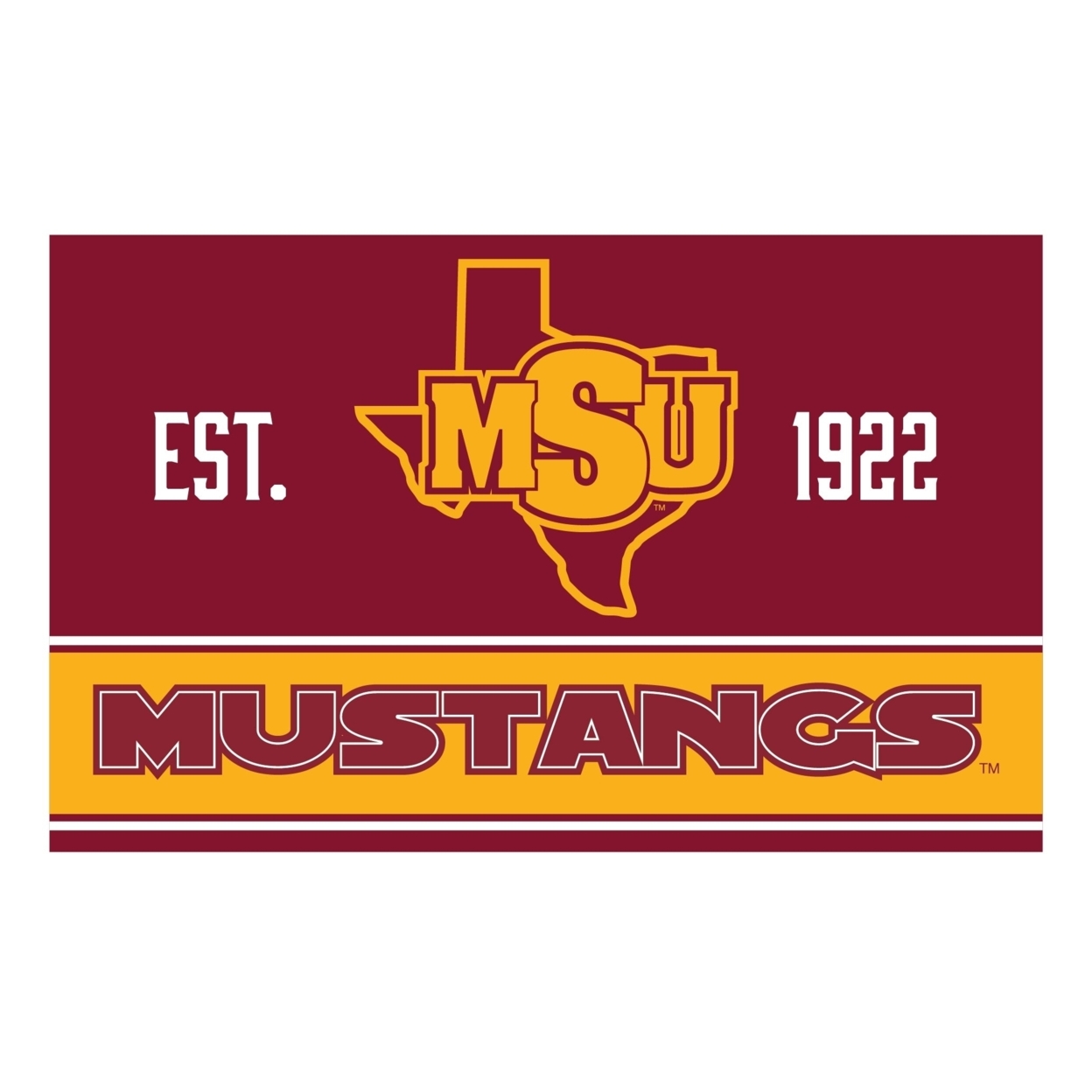 Midwestern State University Mustangs Wood Sign With Frame