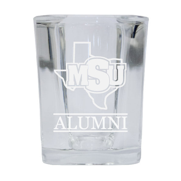 Midwestern State University Alumni Etched Square Shot Glass