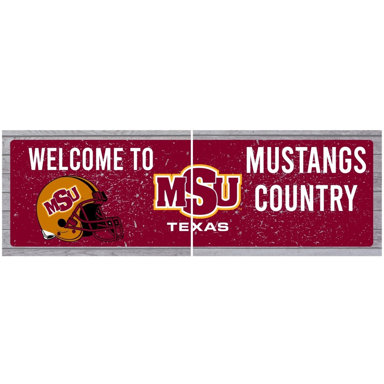 Midwestern University Mustangs Wood Sign With Frame