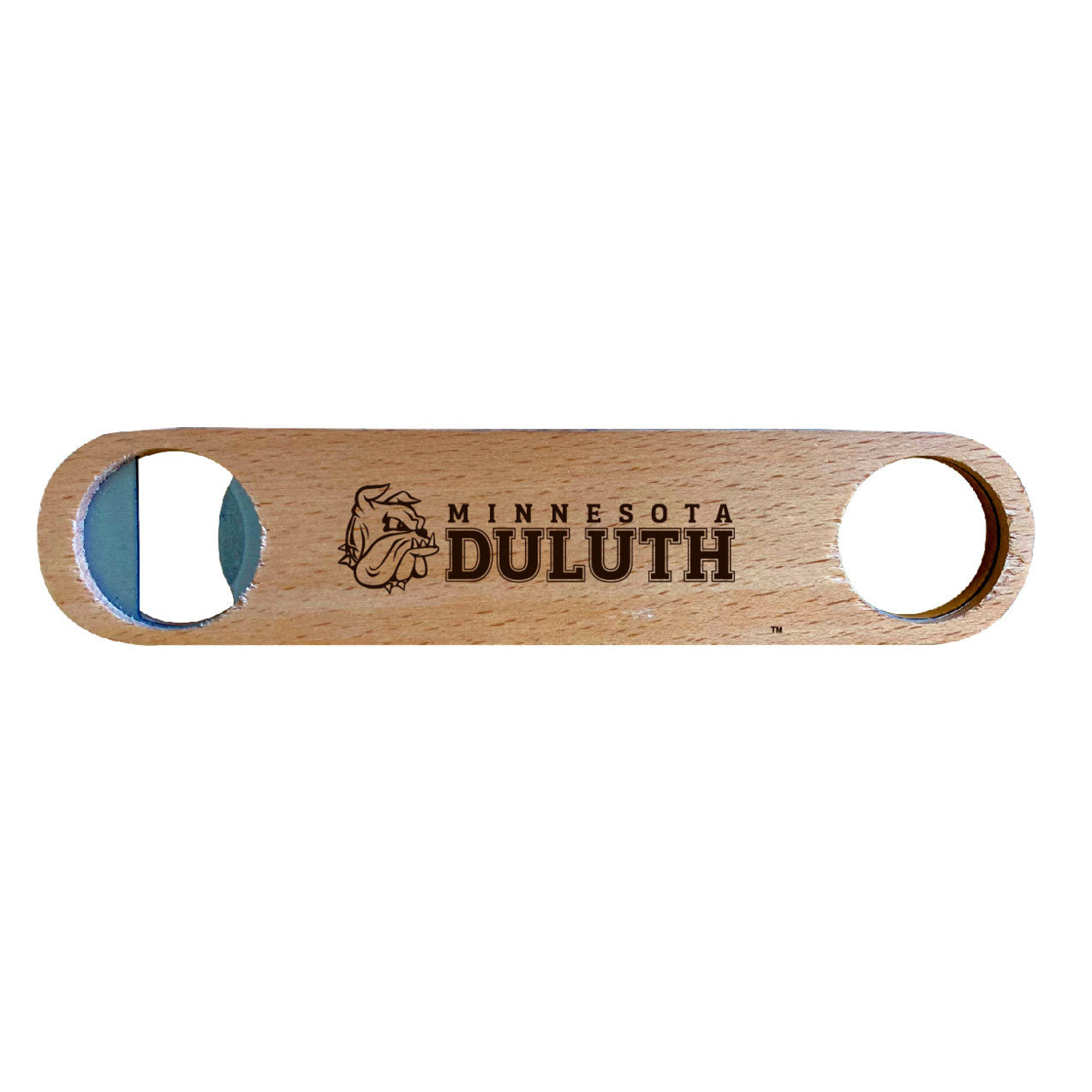 Minnesota Duluth Bulldogs Laser Etched Wooden Bottle Opener College Logo Design