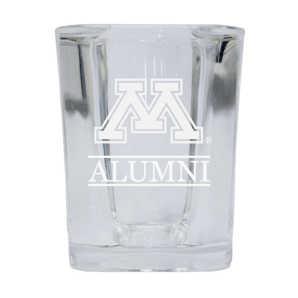 Minnesota Gophers Alumni Etched Square Shot Glass