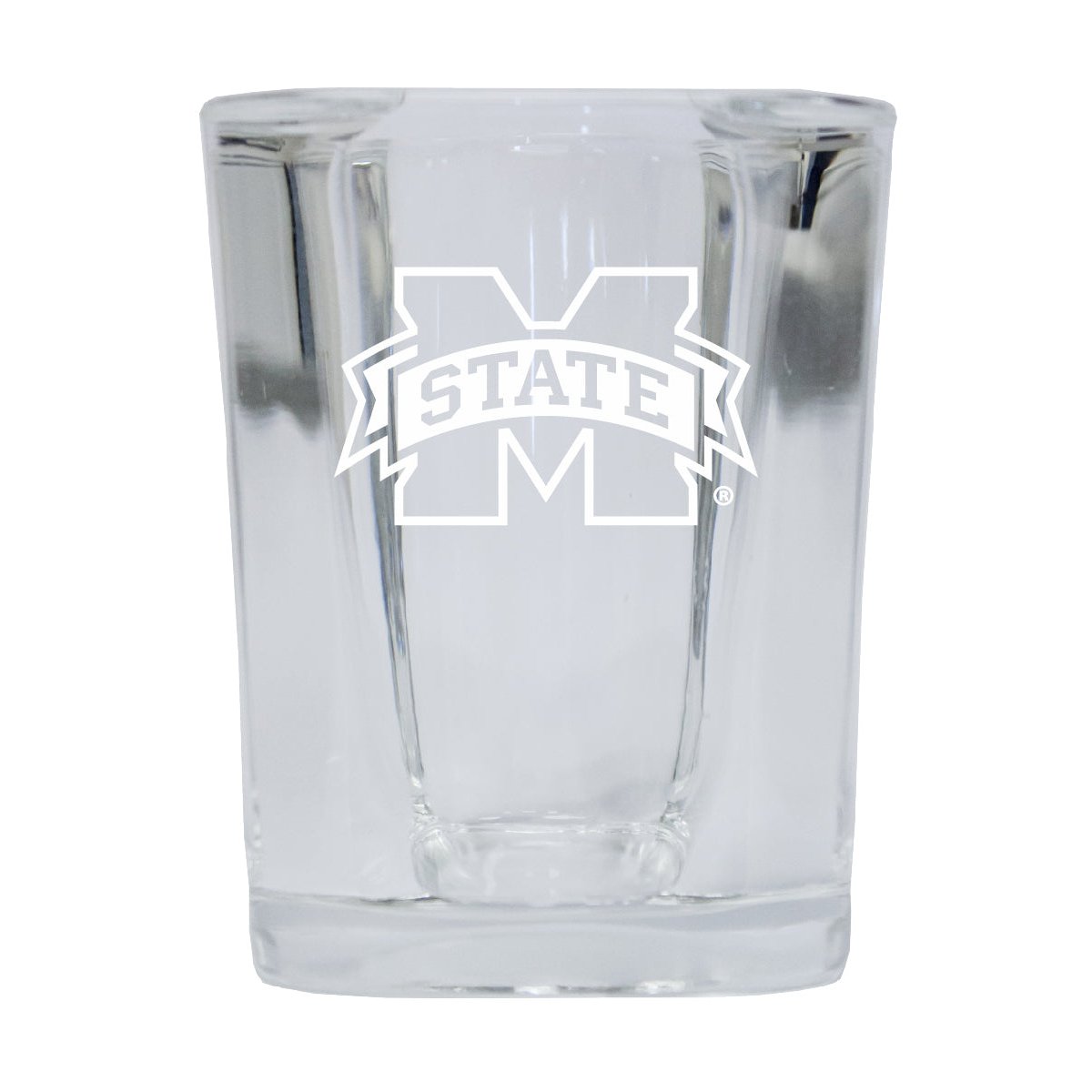 Mississippi State Bulldogs 2 Ounce Square Shot Glass Laser Etched Logo Design