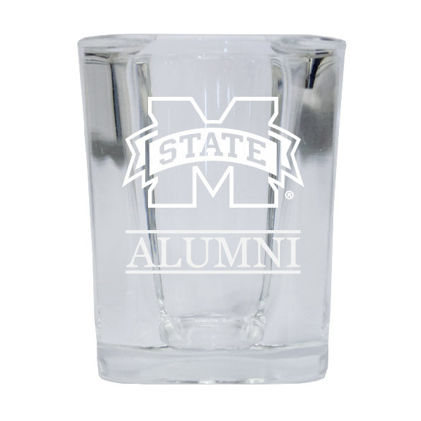 Mississippi State Bulldogs Alumni Etched Square Shot Glass