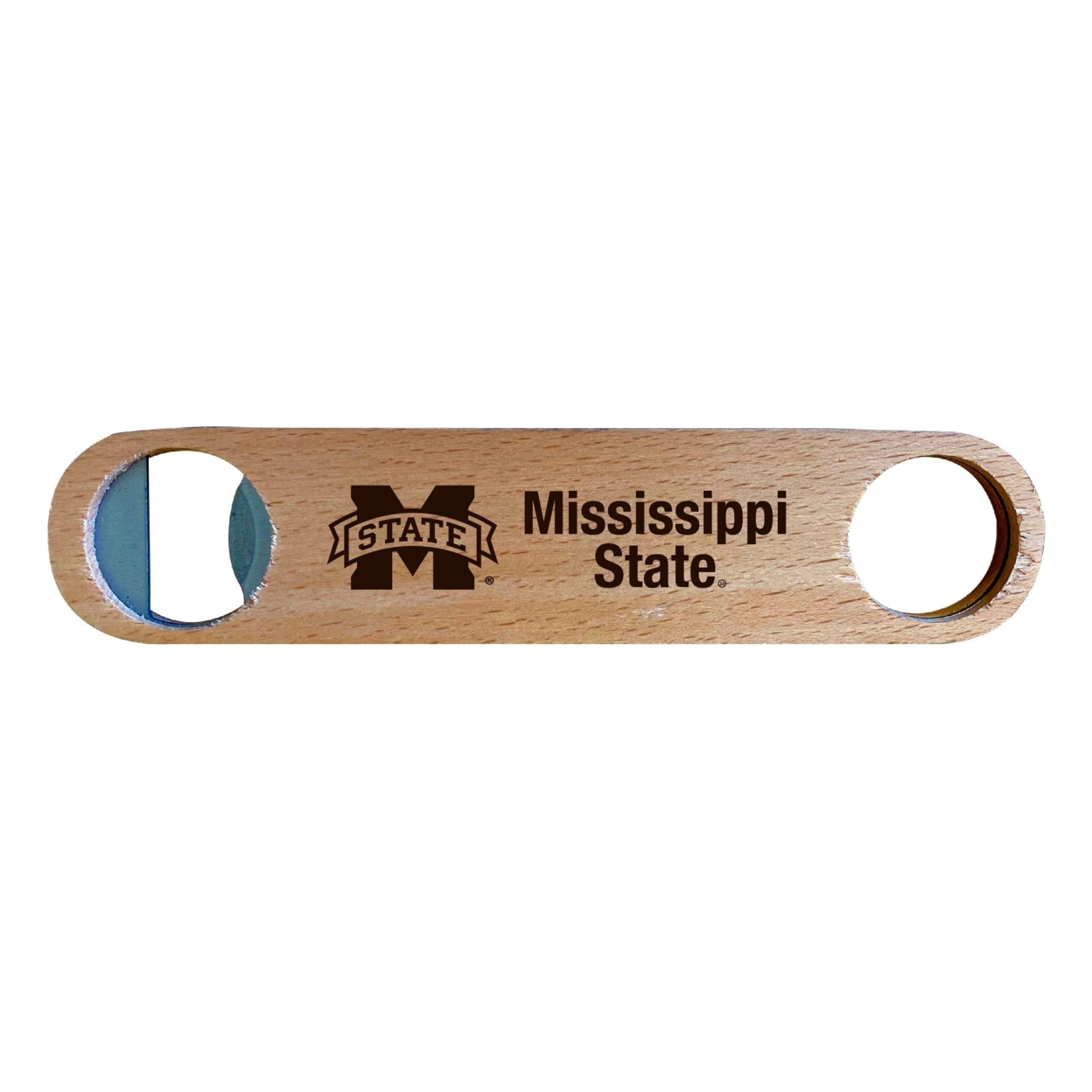 Mississippi State Bulldogs Laser Etched Wooden Bottle Opener College Logo Design