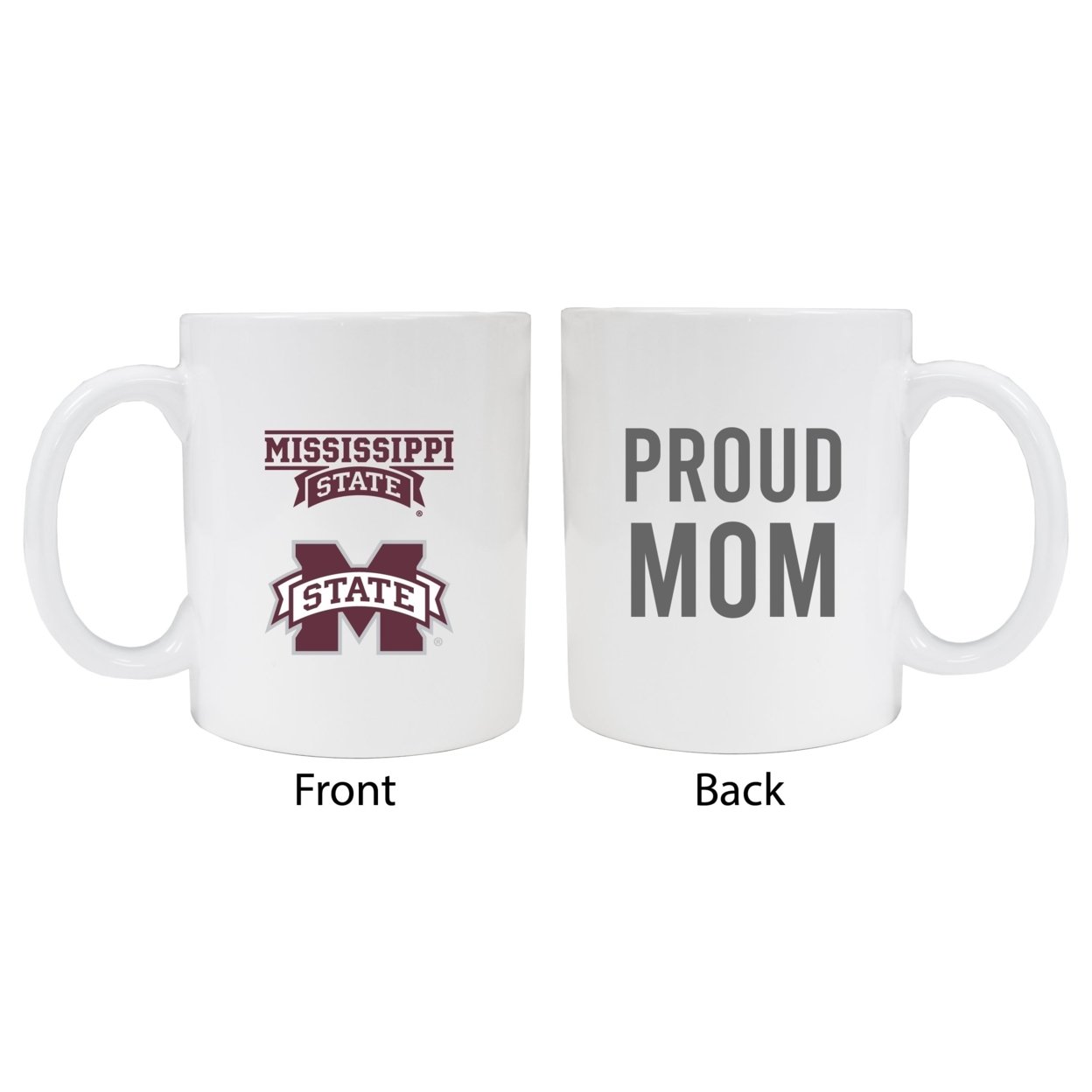 Mississippi State Bulldogs Proud Mom Ceramic Coffee Mug - White (2 Pack)
