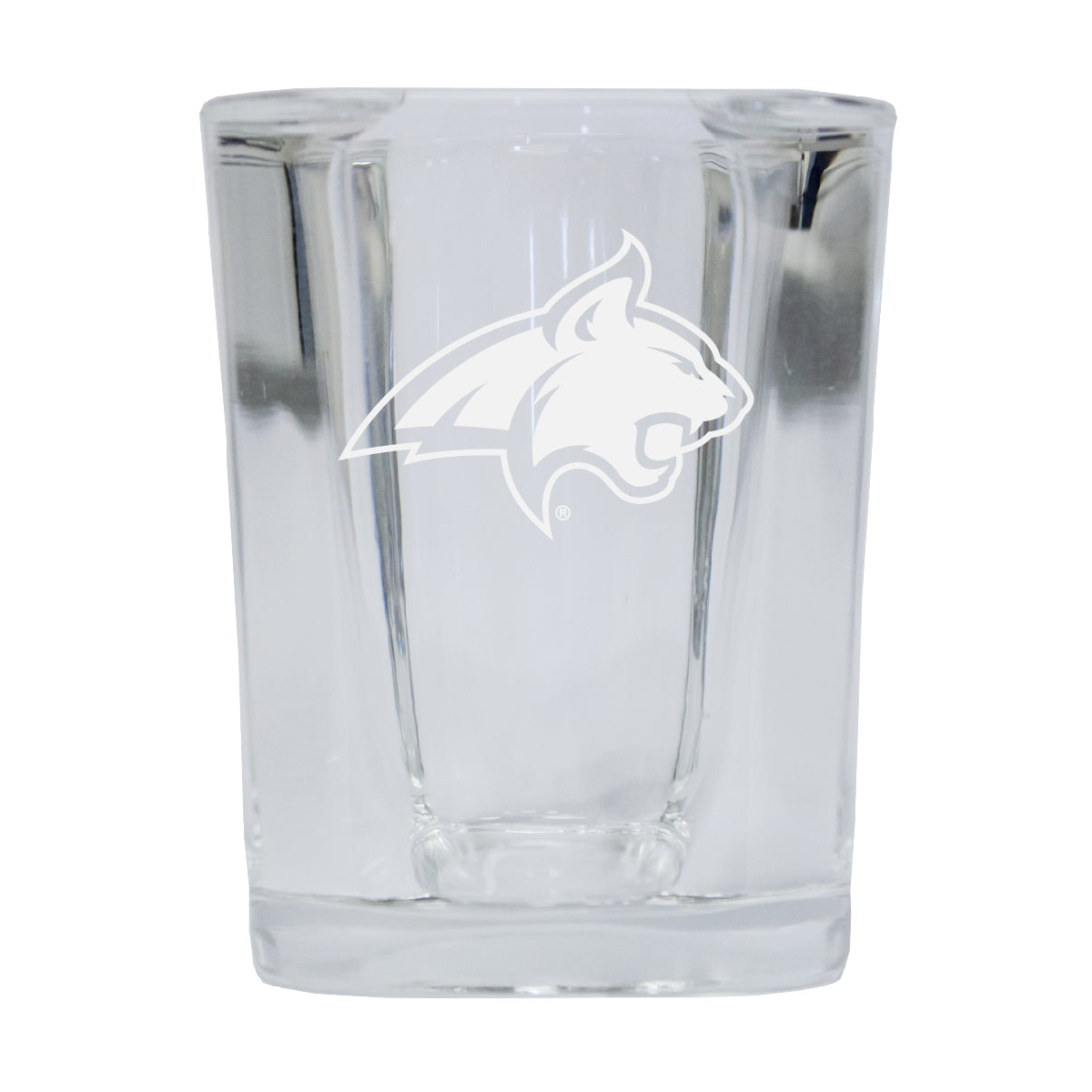 Montana State Bobcats 2 Ounce Square Shot Glass Laser Etched Logo Design