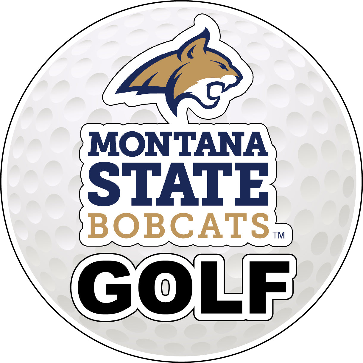 Montana State Bobcats 4-Inch Round Golf Ball Vinyl Decal Sticker