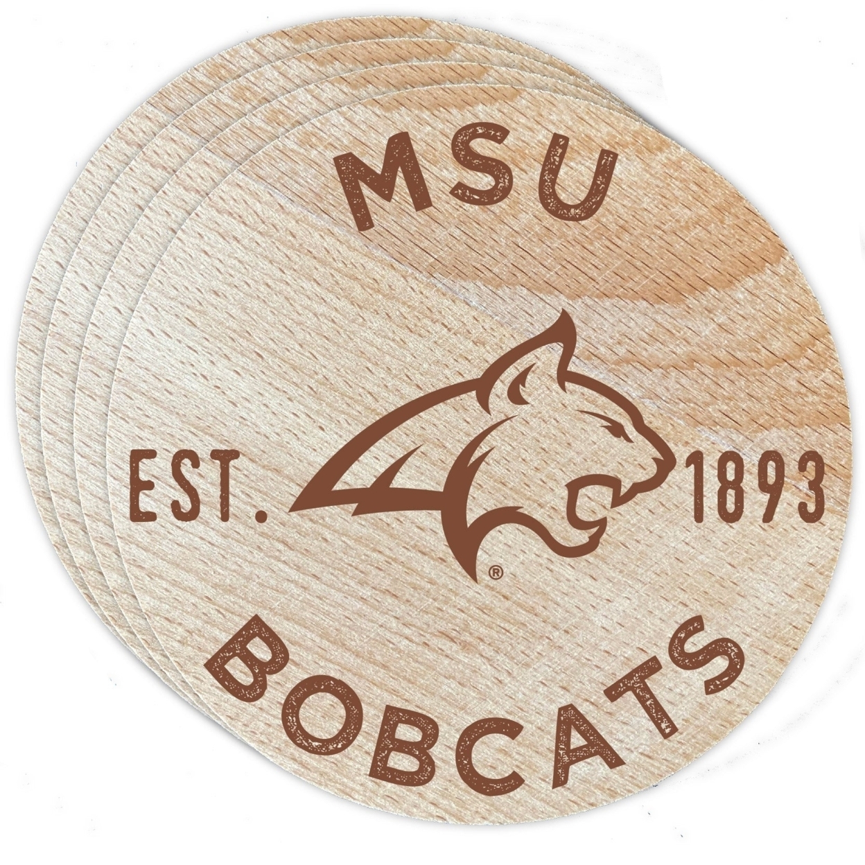 Montana State Bobcats Wood Coaster Engraved 4 Pack