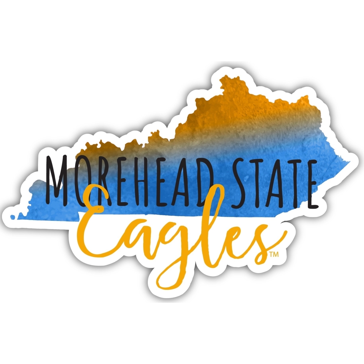 Morehead State University Watercolor State Die Cut Decal 4-Inch