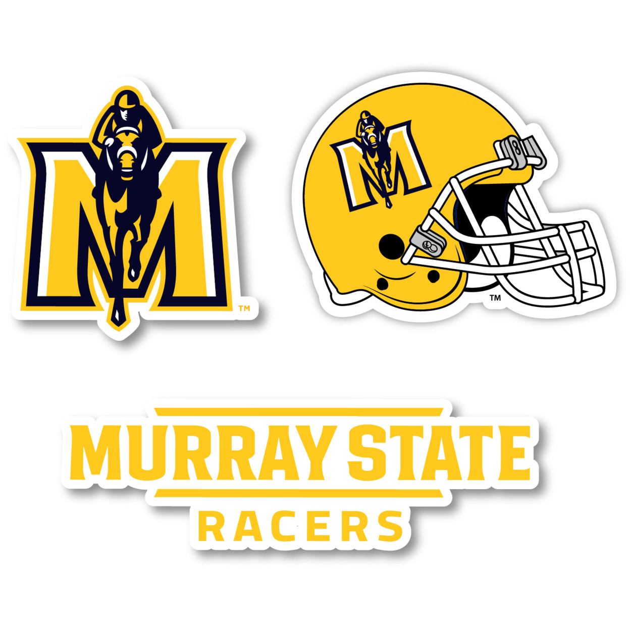 Murray State University Vinyl Decal Sticker 3 Pack 4-Inch Each