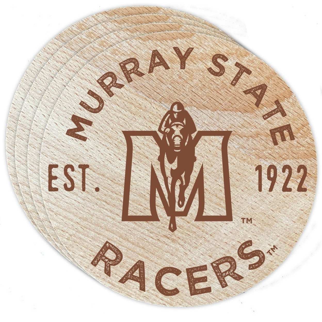 Murray State University Wood Coaster Engraved 4 Pack