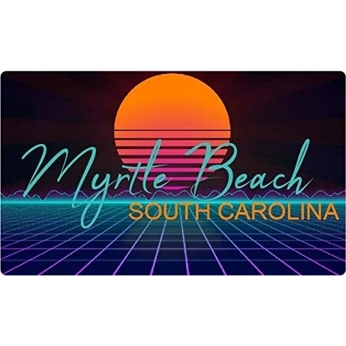 Myrtle Beach South Carolina 4 X 2.25-Inch Fridge Magnet Retro Neon Design