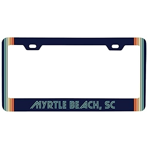 Myrtle Beach South Carolina Car Metal License Plate Frame Retro Design