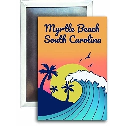 Myrtle Beach South Carolina Souvenir 2x3 Fridge Magnet Wave Design