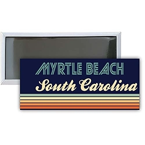 Myrtle Beach South Carolina Souvenir 4.75x2-Inch Rectangle Fridge Magnet Retro Design
