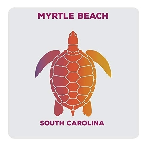 Myrtle Beach South Carolina Souvenir Acrylic Coaster 4-Pack Turtle Design