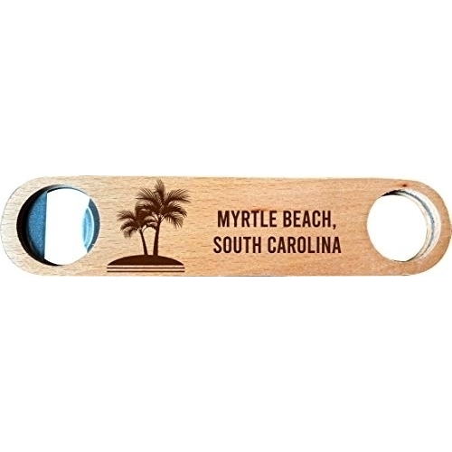 Myrtle Beach, South Carolina, Wooden Bottle Opener Palm Design