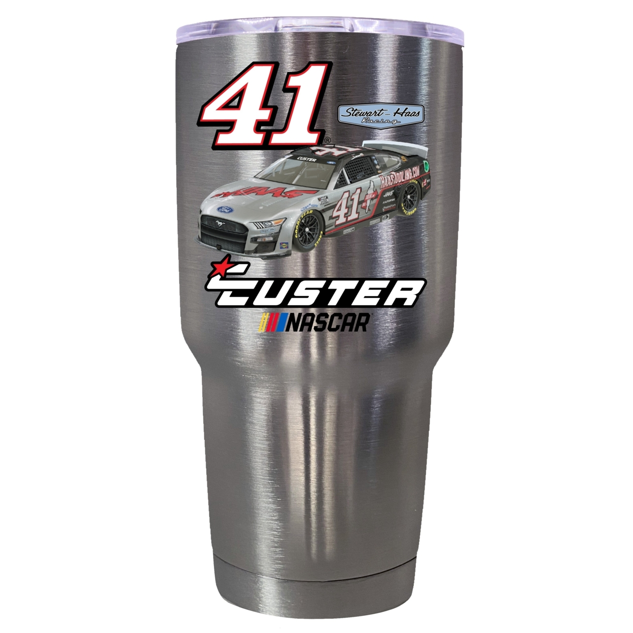 Nascar # 41 Cole Custer 24 Oz Stainless Steel Tumbler Car Design Stainless Steel New For 2022