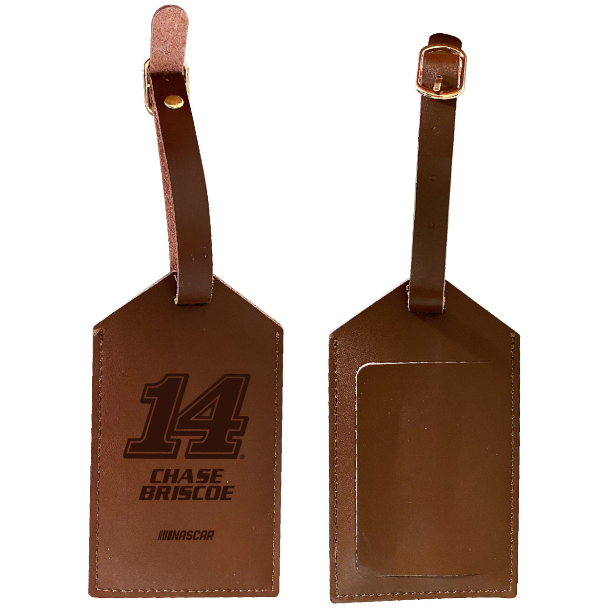 Nascar #14 Chase Briscoe Leather Luggage Tag Engraved