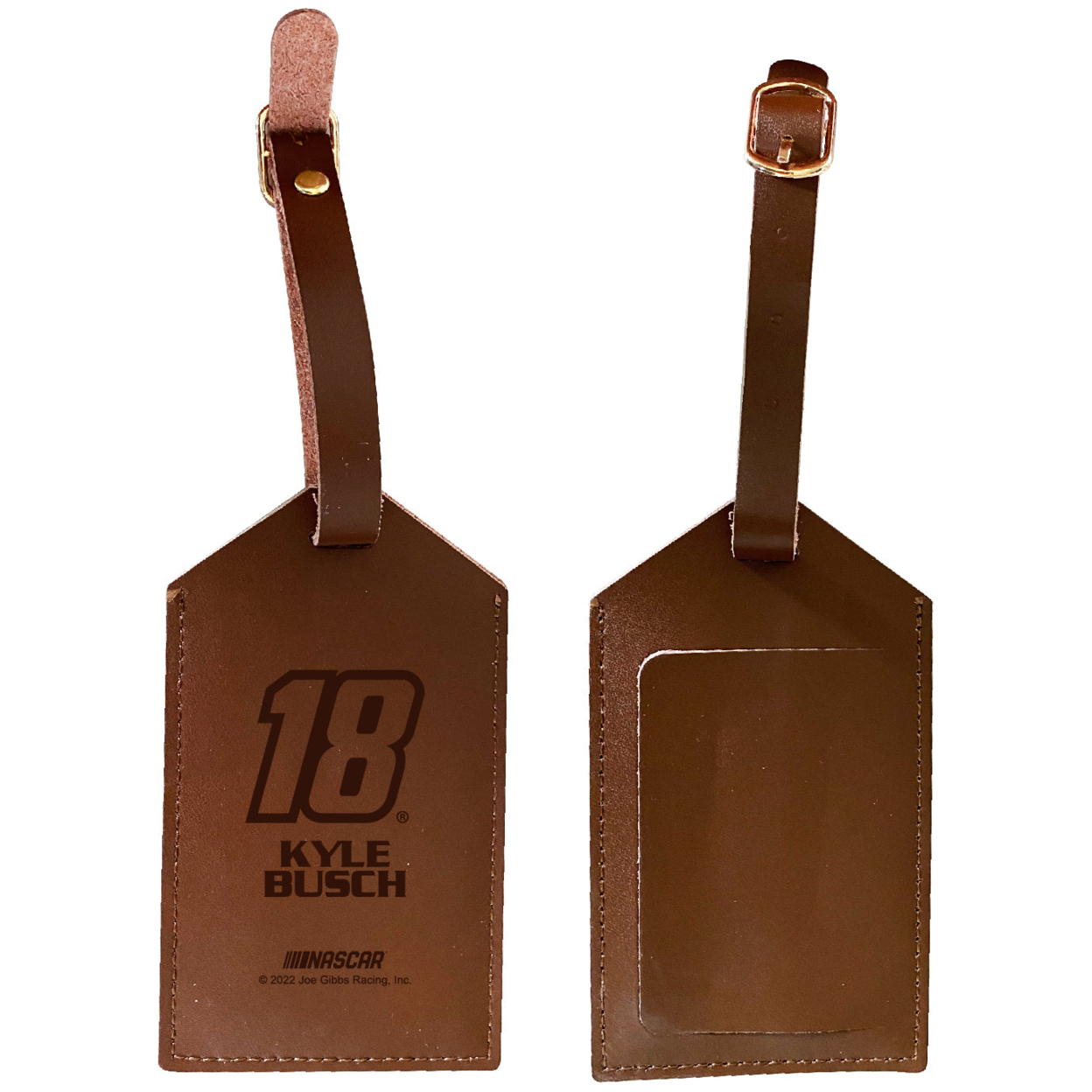 Nascar #18 Kyle Busch Leather Luggage Tag Engraved