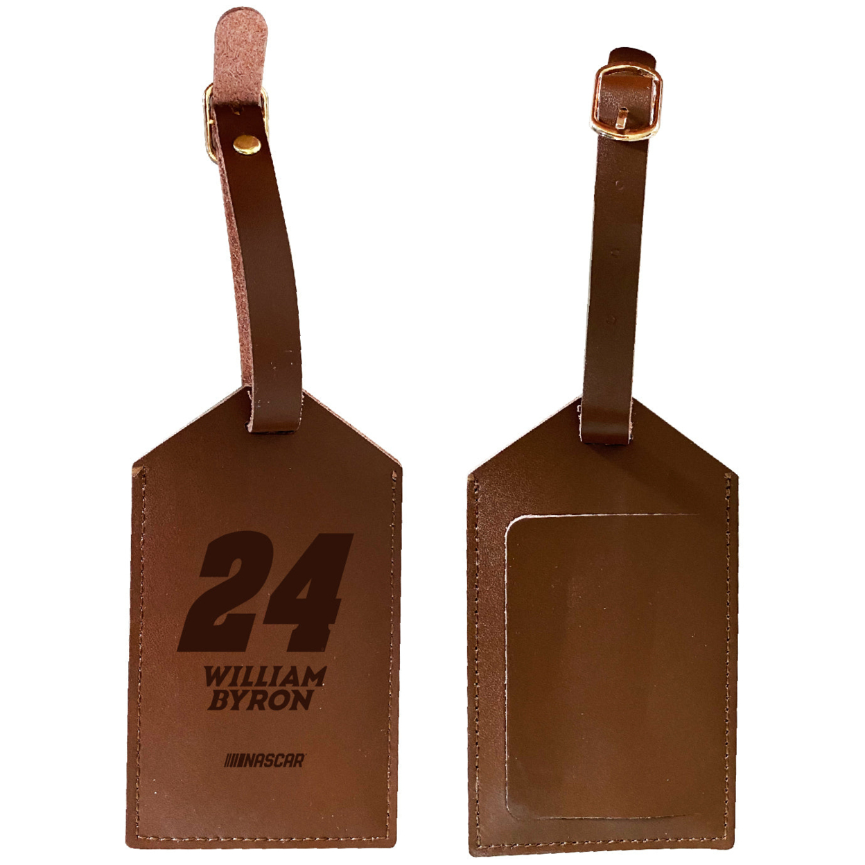 Nascar #24 William Byron Leather Luggage Tag Engraved