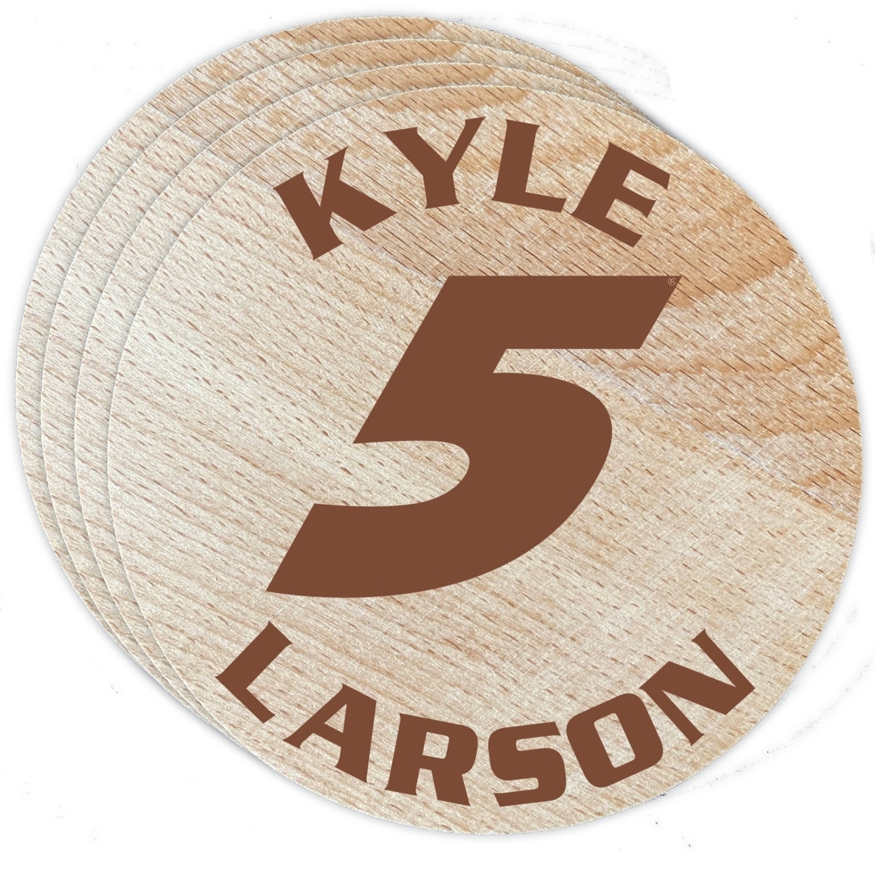 Nascar #5 Kyle Larson Wood Coaster Engraved 4-Pack