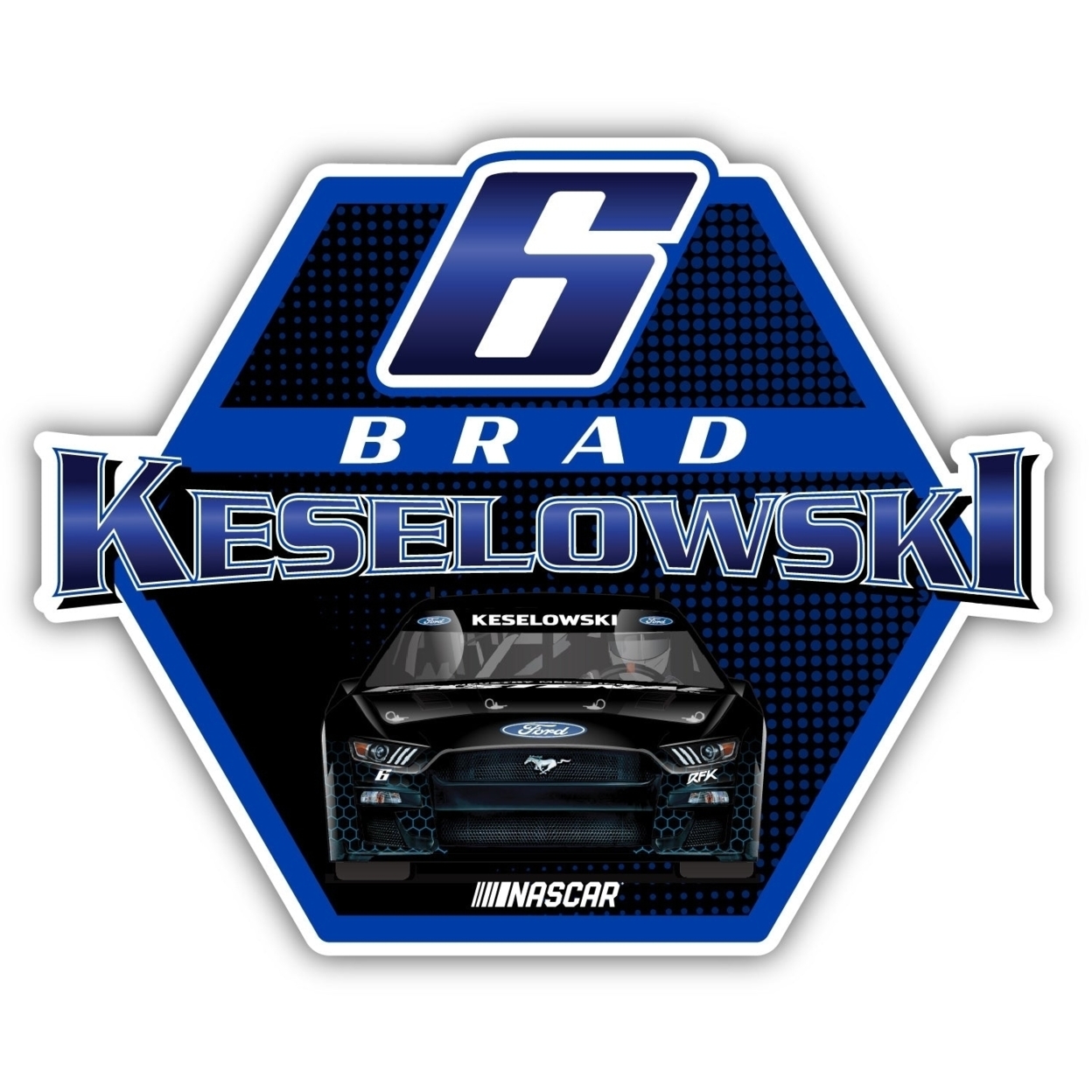 Nascar #6 Brad Keselowski 4-Inch Vinyl Decal Sticker