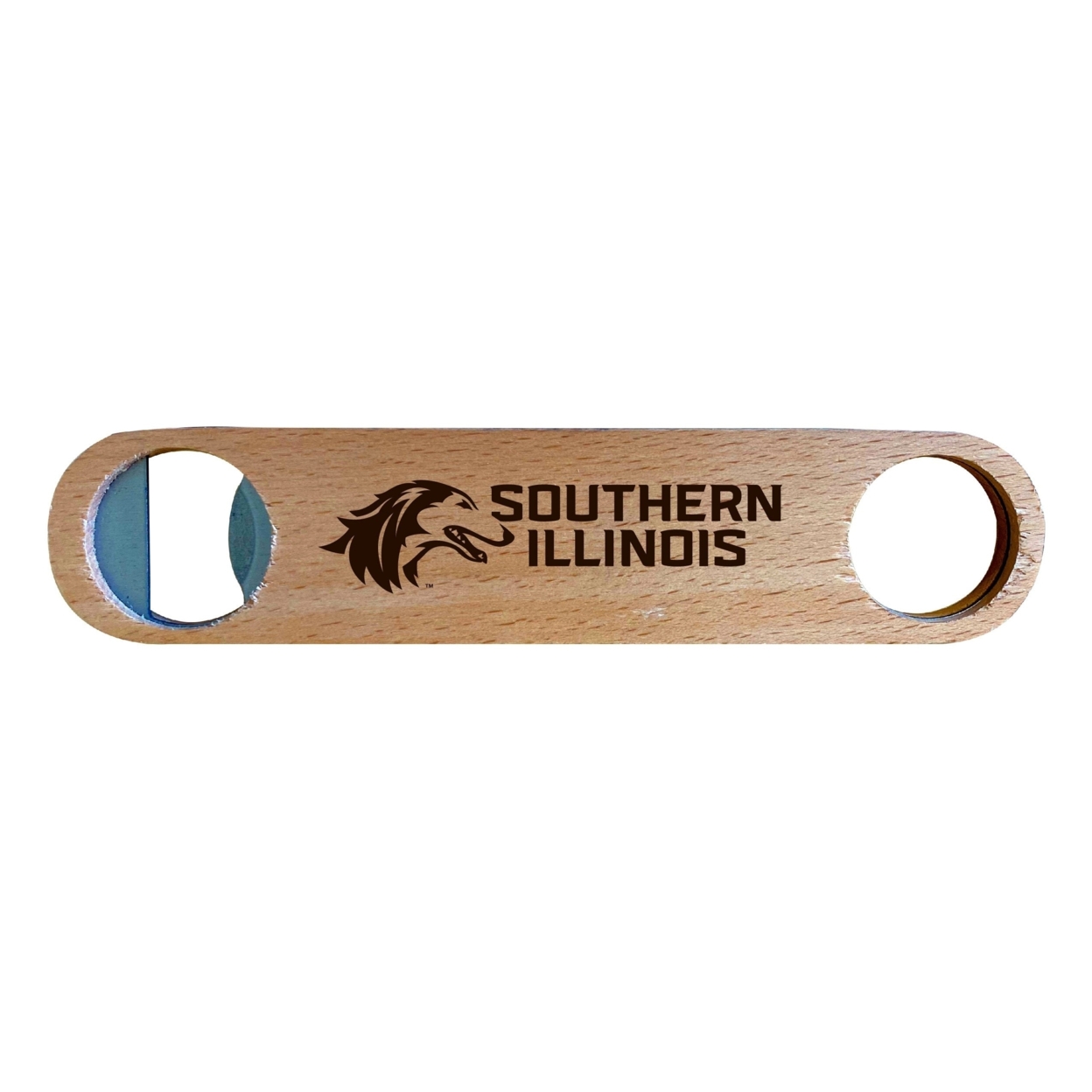 Southern Illinois Salukis Laser Etched Wooden Bottle Opener College Logo Design