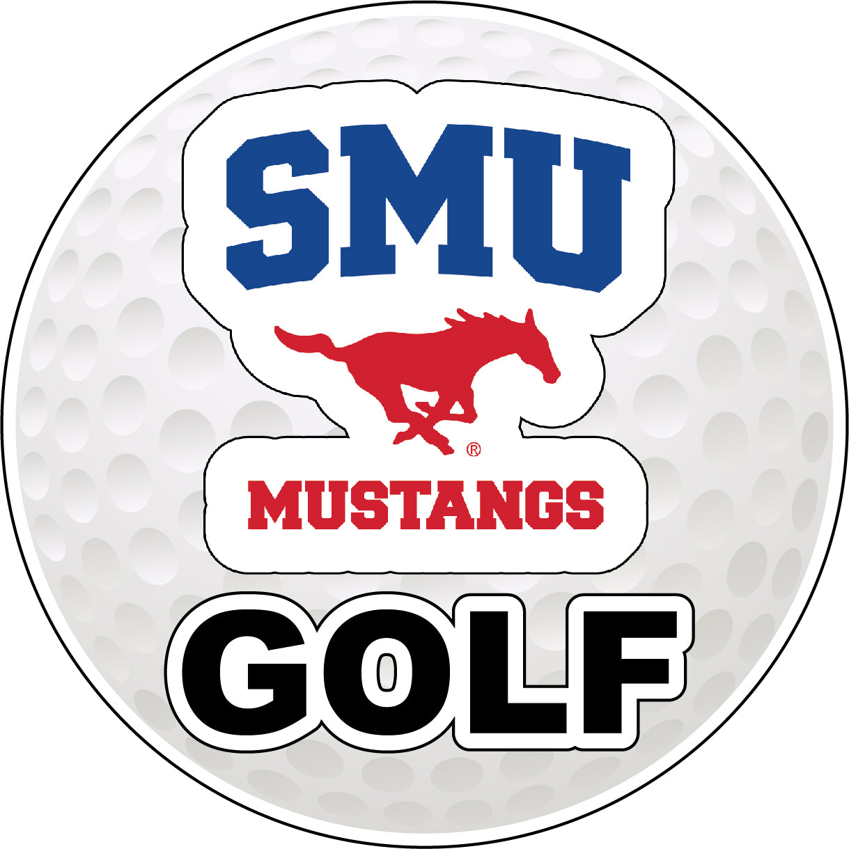 Southern Methodist University 4-Inch Round Golf Ball Vinyl Decal Sticker