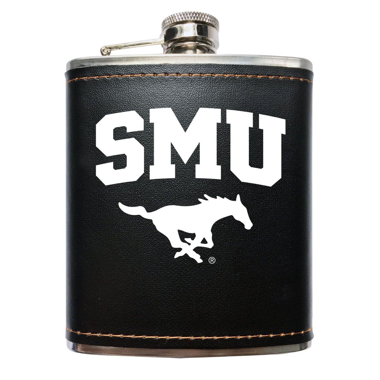 Southern Methodist University Black Stainless Steel 7 Oz Flask
