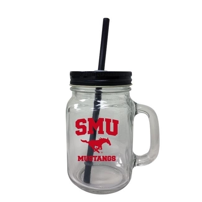 Southern Methodist University Mason Jar Glass