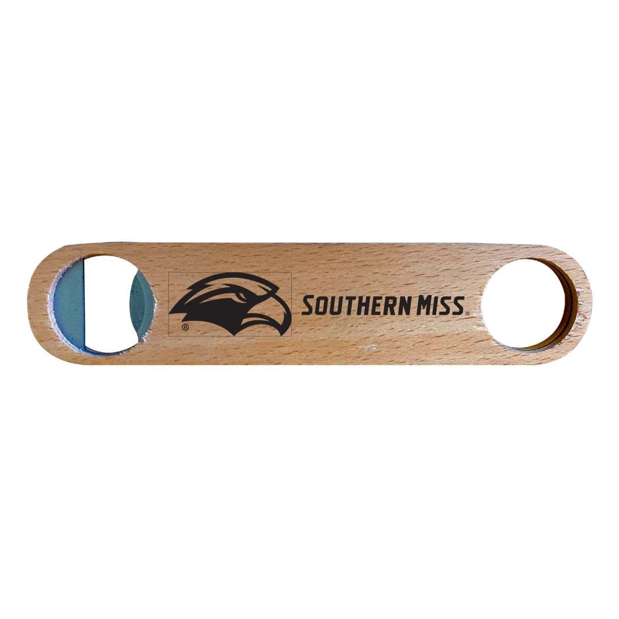 Southern Mississippi Golden Eagles Laser Etched Wooden Bottle Opener College Logo Design