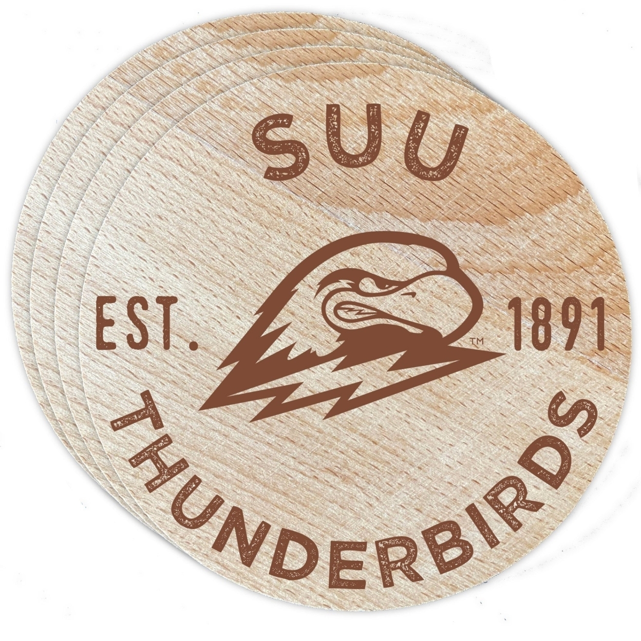 Southern Utah University Wood Coaster Engraved 4 Pack