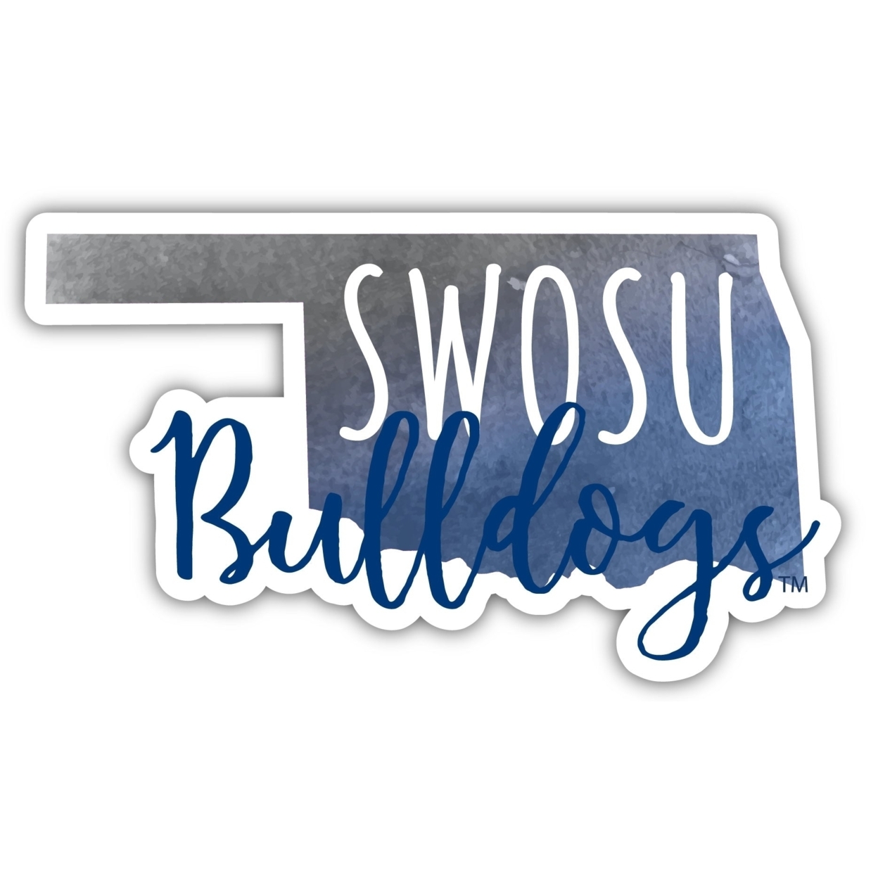 Southwestern Oklahoma State University Watercolor State Die Cut Decal 2-Inch