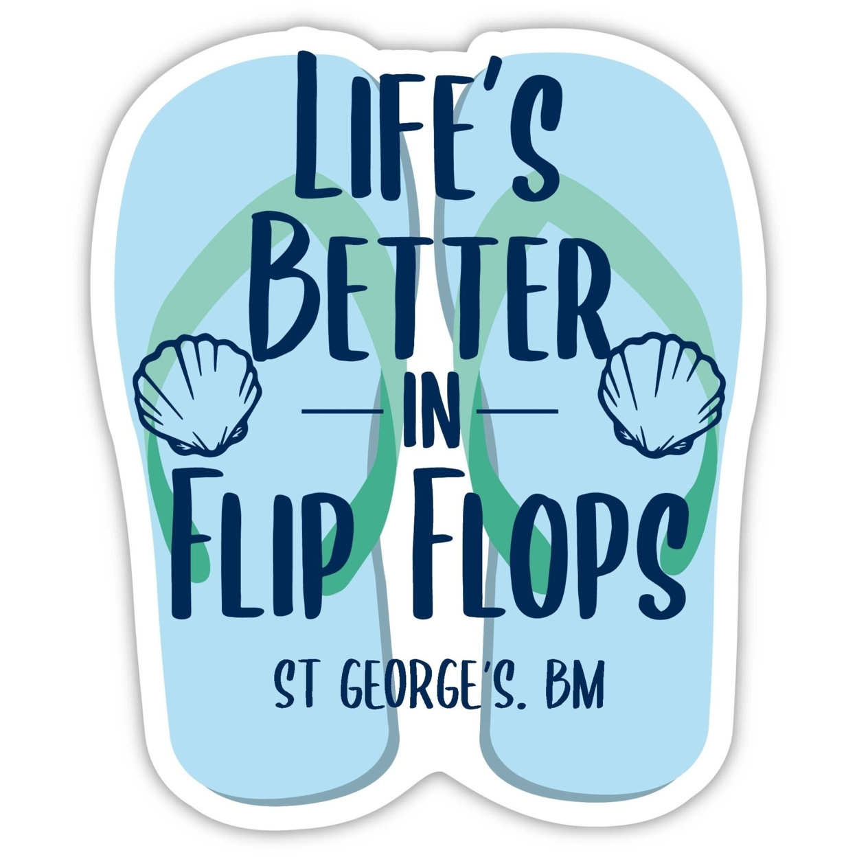 St George'S Bermuda Souvenir 4 Inch Vinyl Decal Sticker Flip Flop Design