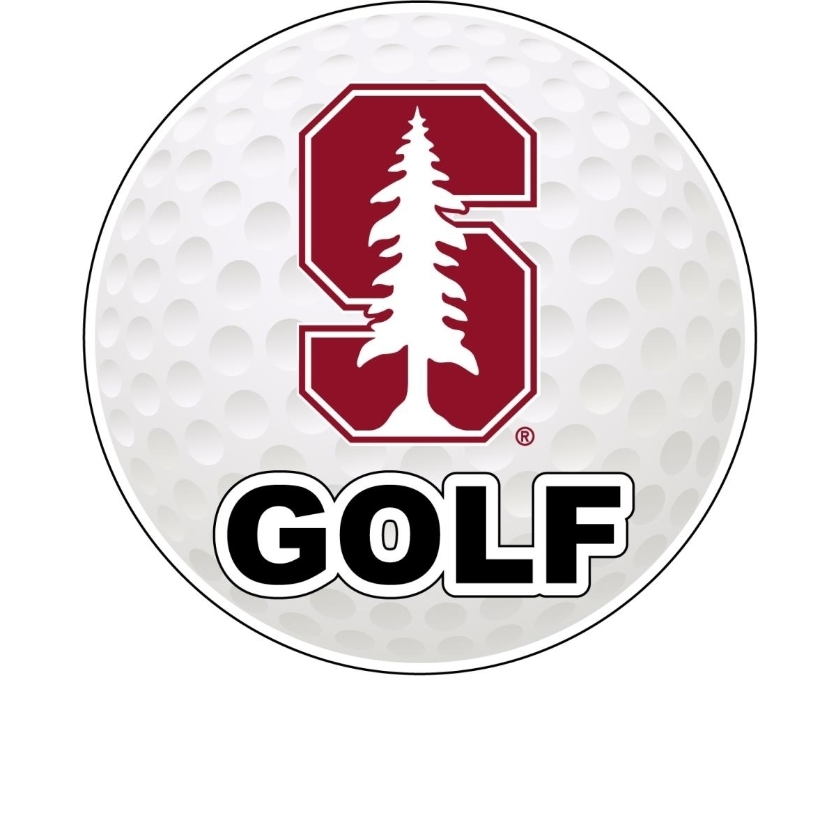 Stanford University 4-Inch Round Golf Ball Vinyl Decal Sticker