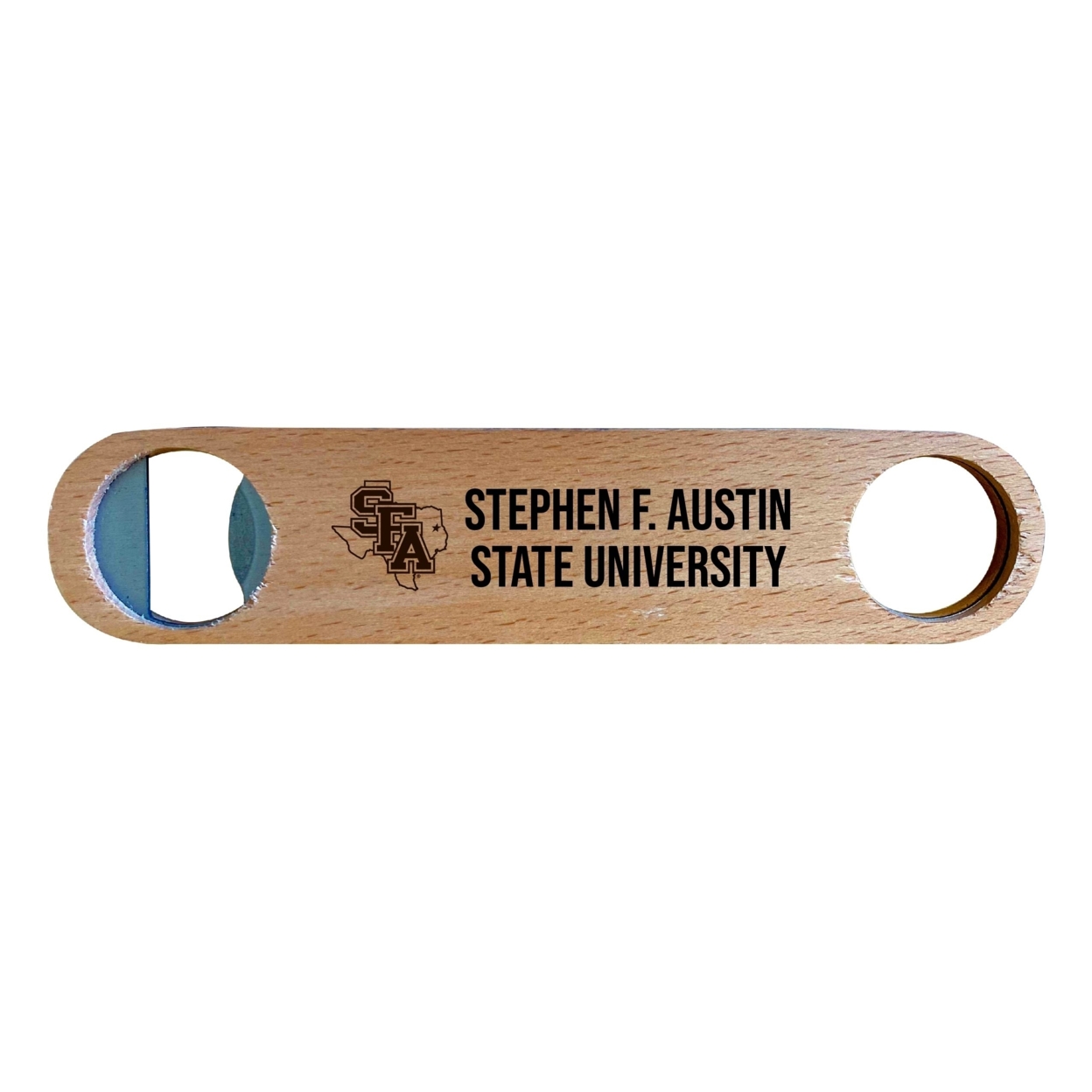 Stephen F. Austin State University Laser Etched Wooden Bottle Opener College Logo Design