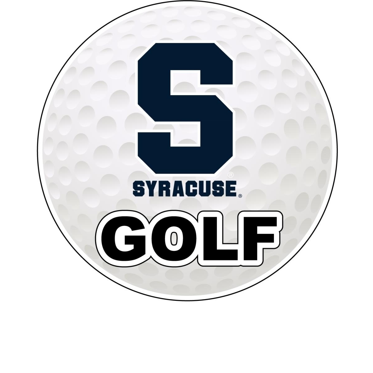 Syracuse Orange 4-Inch Round Golf Ball Vinyl Decal Sticker