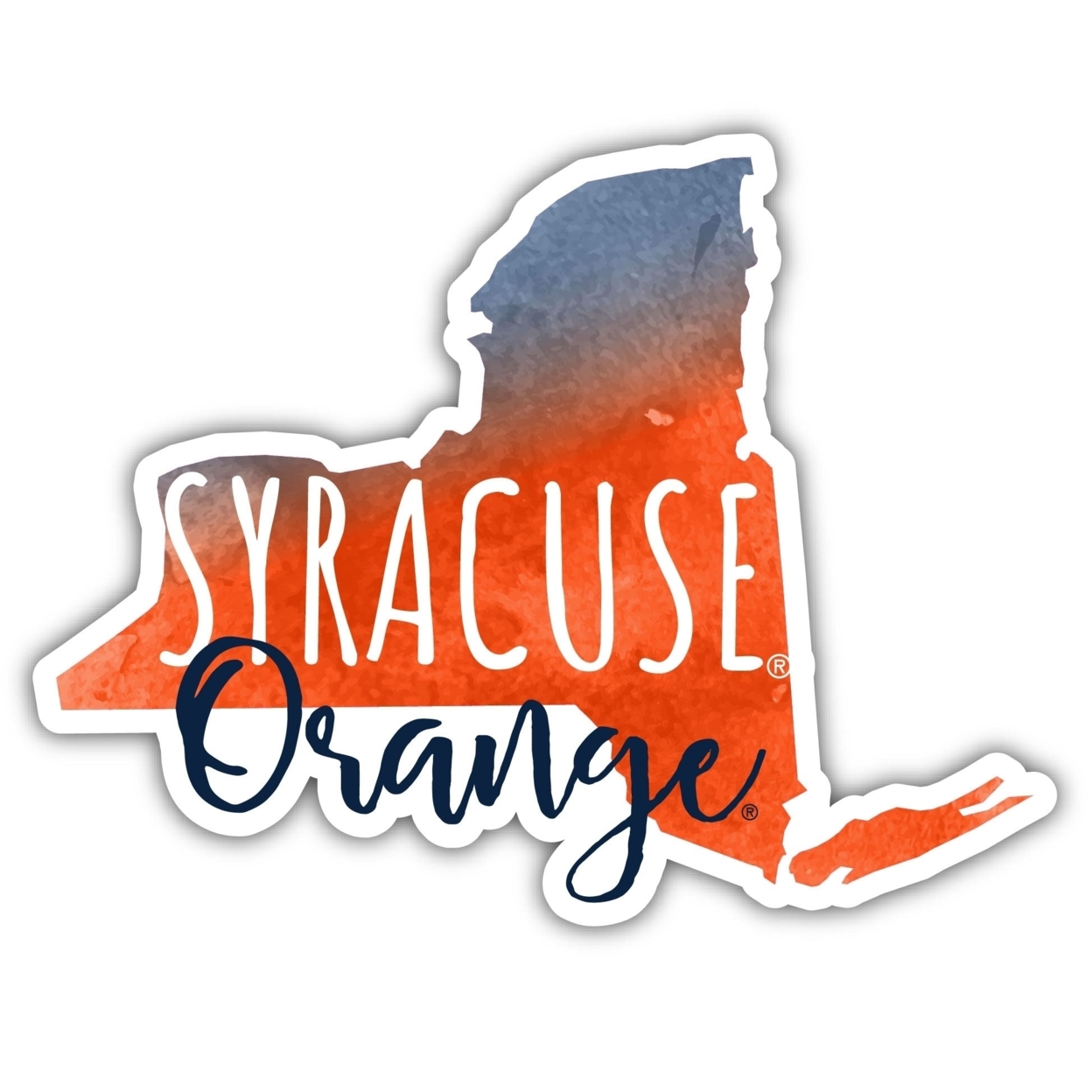 Syracuse Orange Watercolor State Die Cut Decal 2-Inch
